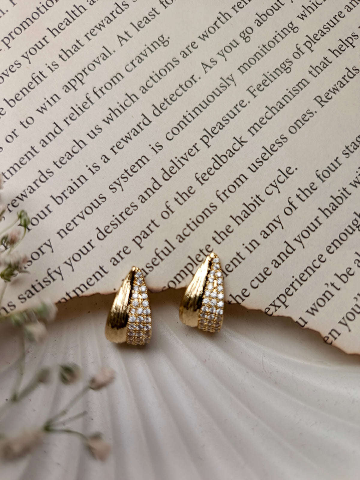 Anti tarnish Sparkle & Shine Crystal anti tarnish Hoop Earrings | Gold-Plated