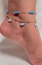 Anti tarnish Gold Plated 'Evil Eye' Anklet