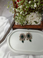 Regal Green Stone Stud Earrings