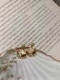 Anti tarnish Gold Shell Drop Earrings with Crystal Embellishments
