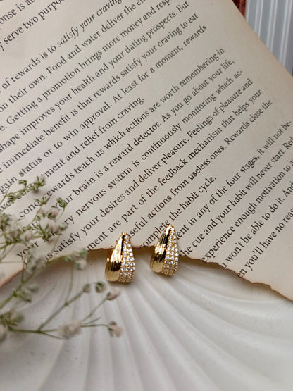 Anti tarnish Sparkle & Shine Crystal anti tarnish Hoop Earrings | Gold-Plated