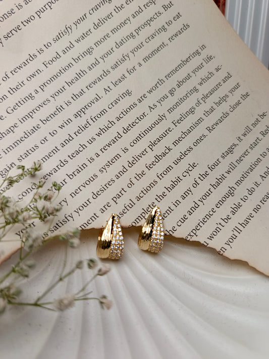 Anti tarnish Sparkle & Shine Crystal anti tarnish Hoop Earrings | Gold-Plated