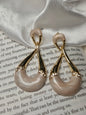 Abstract Marbled Resin Drop Earrings | Gold-Toned