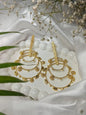 Elegant Gold Plated brass Earrings with Floral and Leaf Details