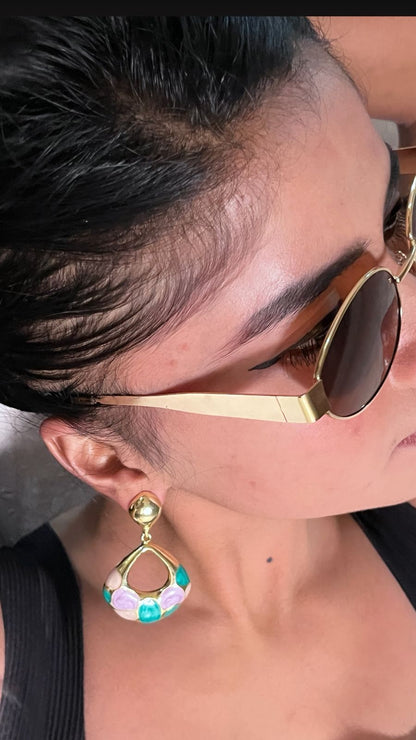 Boho Geometric Enamel Earrings