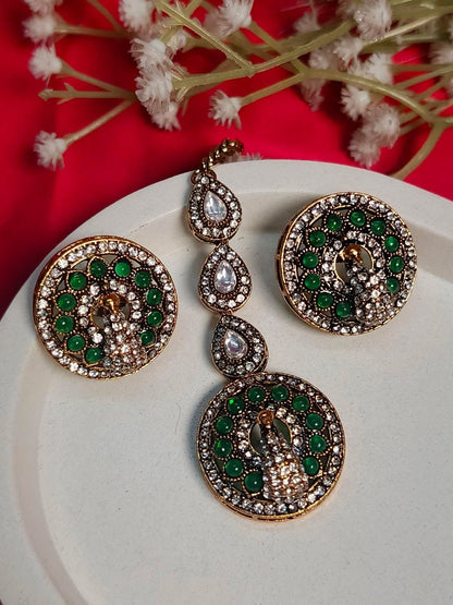 Mayura Royal reverse ad Peacock Choker & Maang Tikka Set