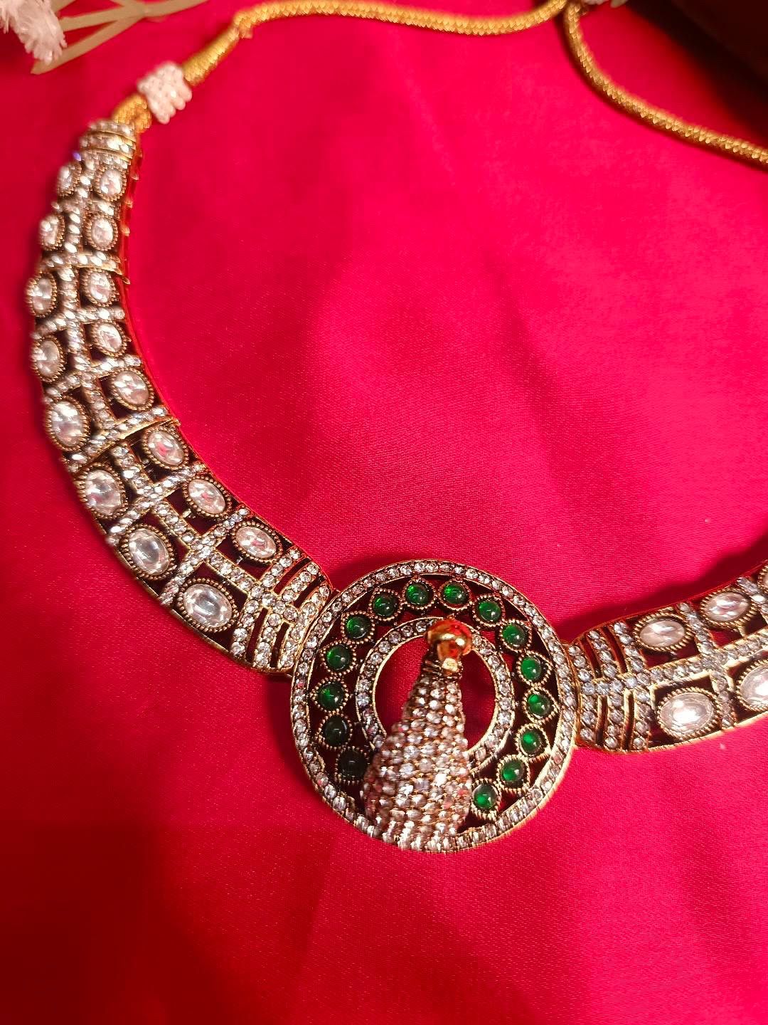 Mayura Royal reverse ad Peacock Choker & Maang Tikka Set