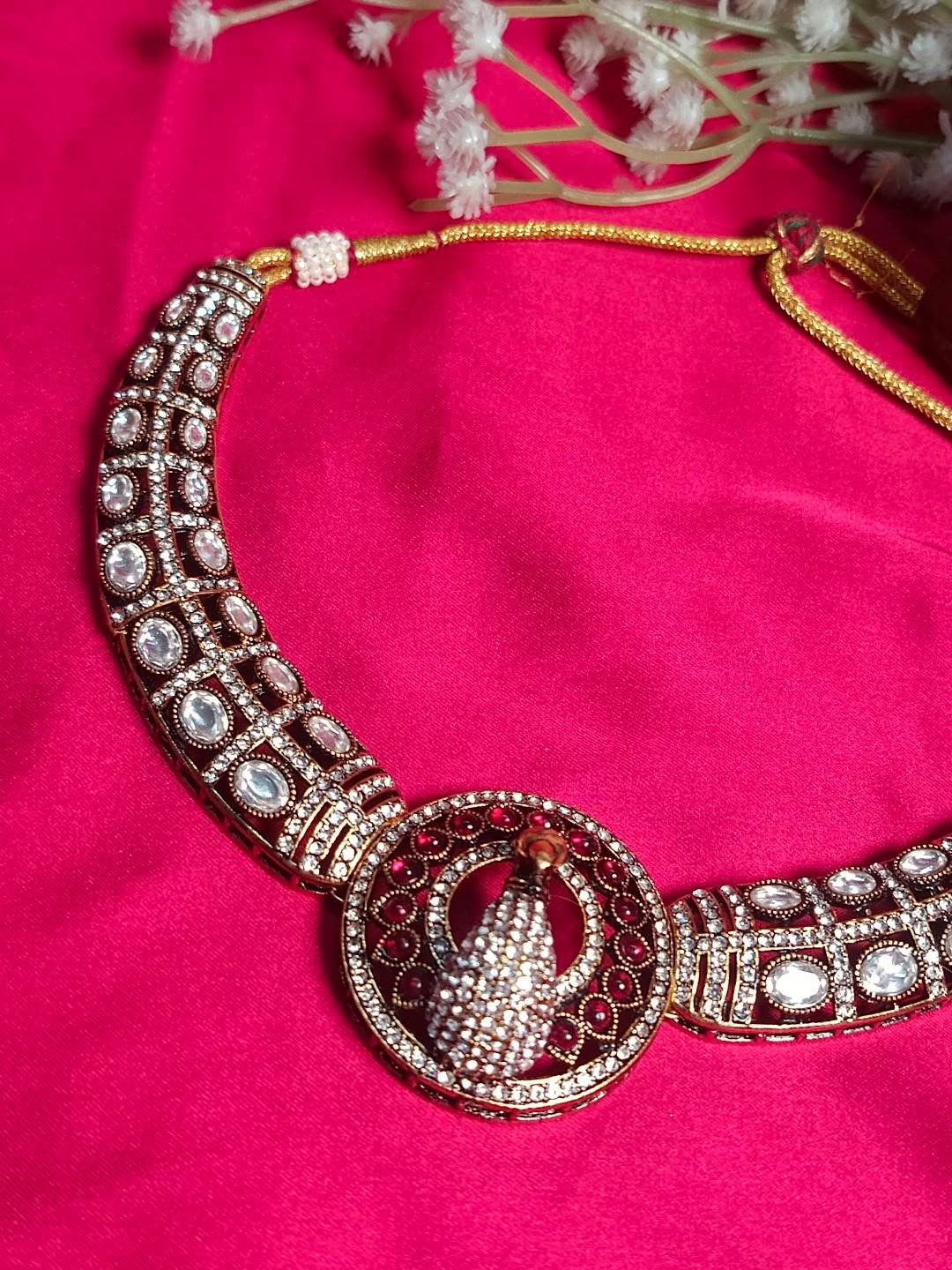 Mayura Royal reverse ad Peacock Choker & Maang Tikka Set