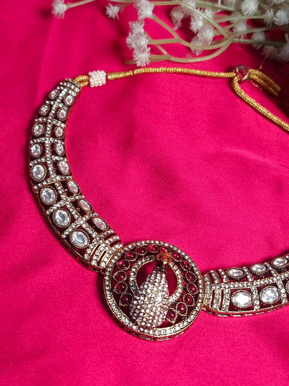 Mayura Royal reverse ad Peacock Choker & Maang Tikka Set