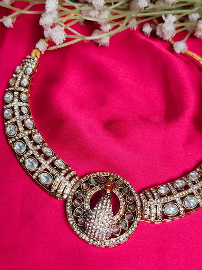 Mayura Royal reverse ad Peacock Choker & Maang Tikka Set