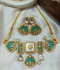 Premium Green Kundan & Mother of Pearl Choker Necklace Set with Earrings | Bridal & Wedding Jewellery