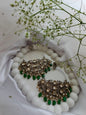 Mirror & Pearl Polki Hoop Earrings