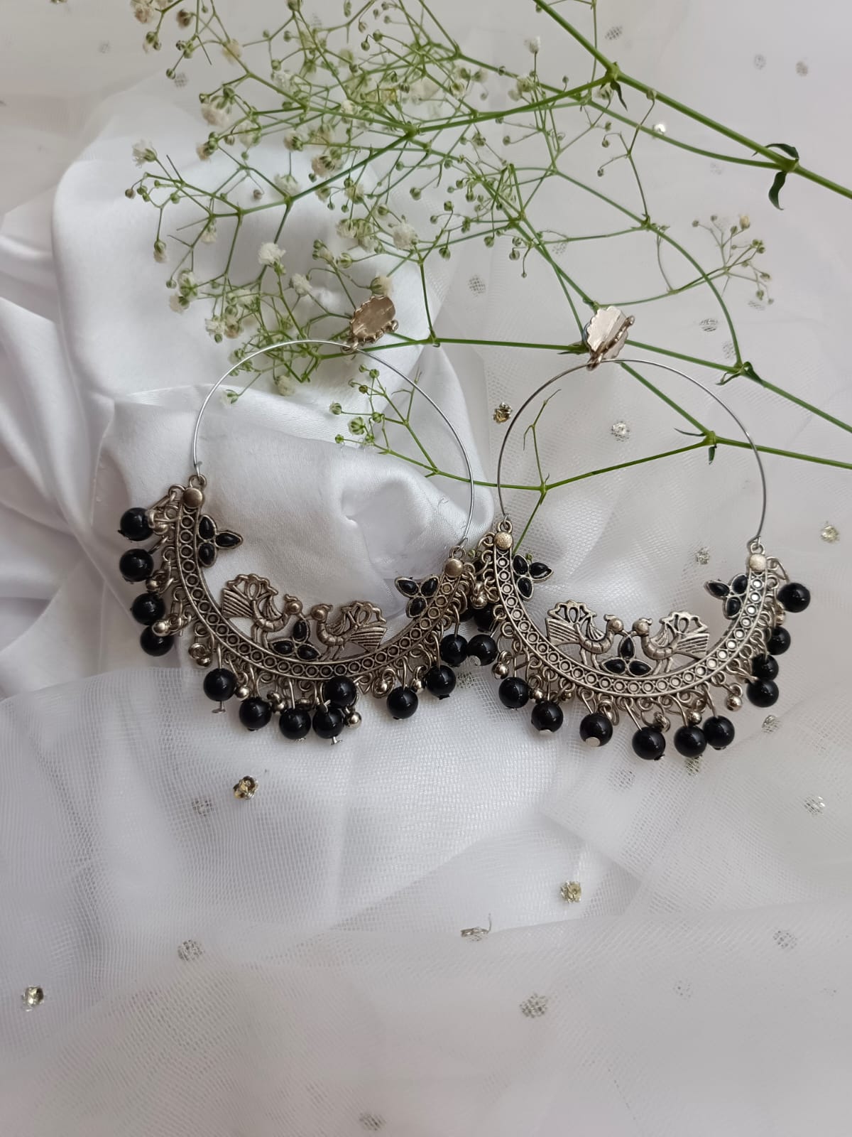 Golden Tassel & Pearl Drop Earrings