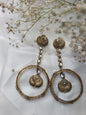Vintage-Style Oxidized brass Earrings