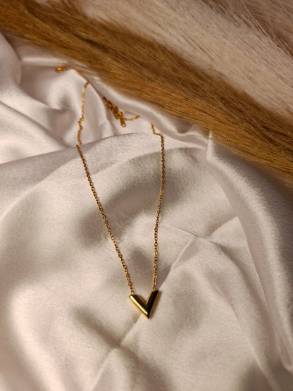 Anti-Tarnish Gold-Plated V-Shape Necklace