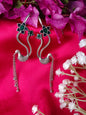 German silver Whimsical Peacock Dangle Earcuff