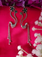 German silver Whimsical Peacock Dangle Earcuff
