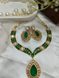 Emerald Style Teardrop Pendant and Earring Set